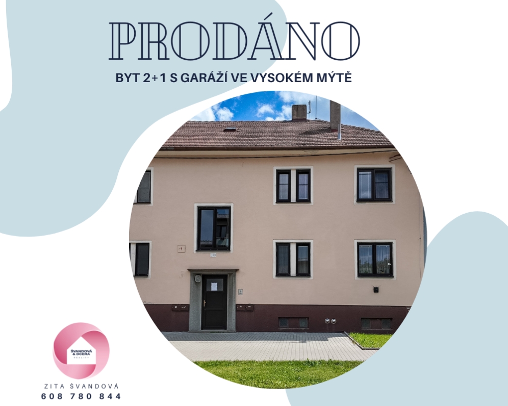 BYT 2+1 S GARÁŽÍ VE VYSOKÉM MÝTĚ