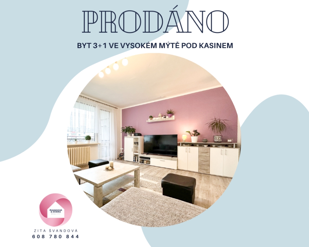 BYT 3+1 VE VYSOKÉM MÝTĚ POD KASINEM